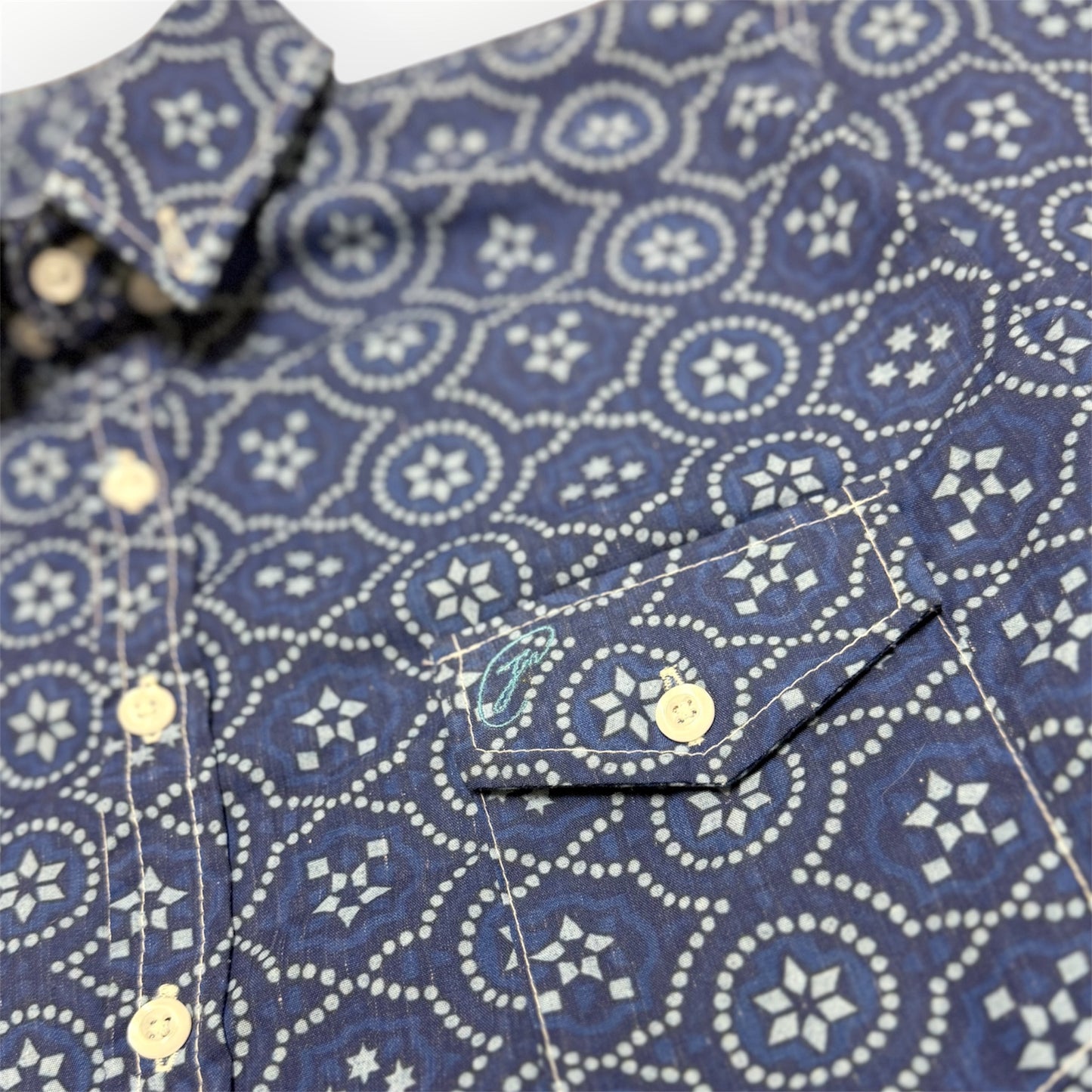 Hatchet Long Sleeve Wester in Star Blue