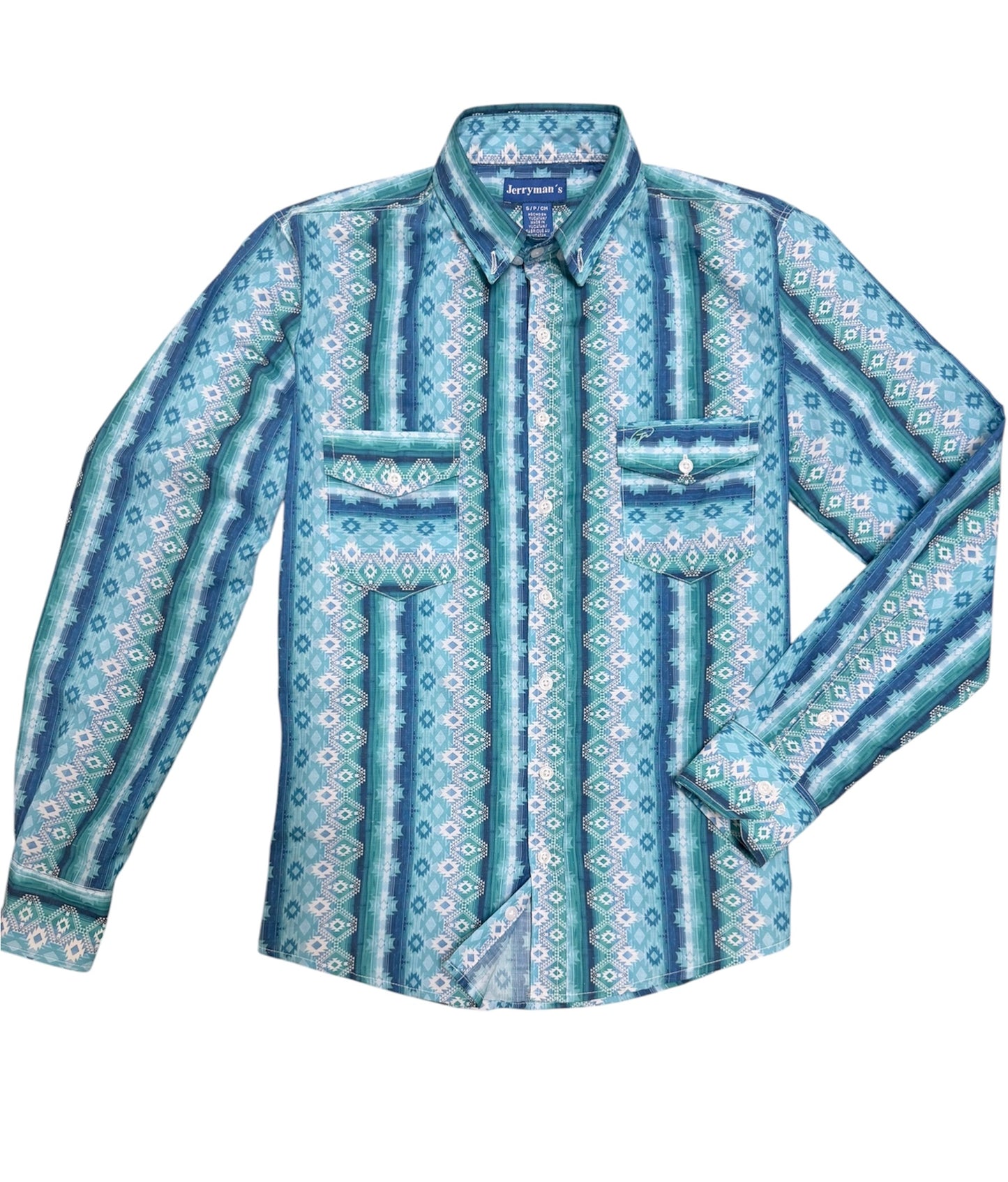 HATCHET Long Sleeve Western in Turquesa