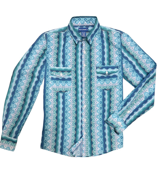 HATCHET Long Sleeve Western in Turquesa