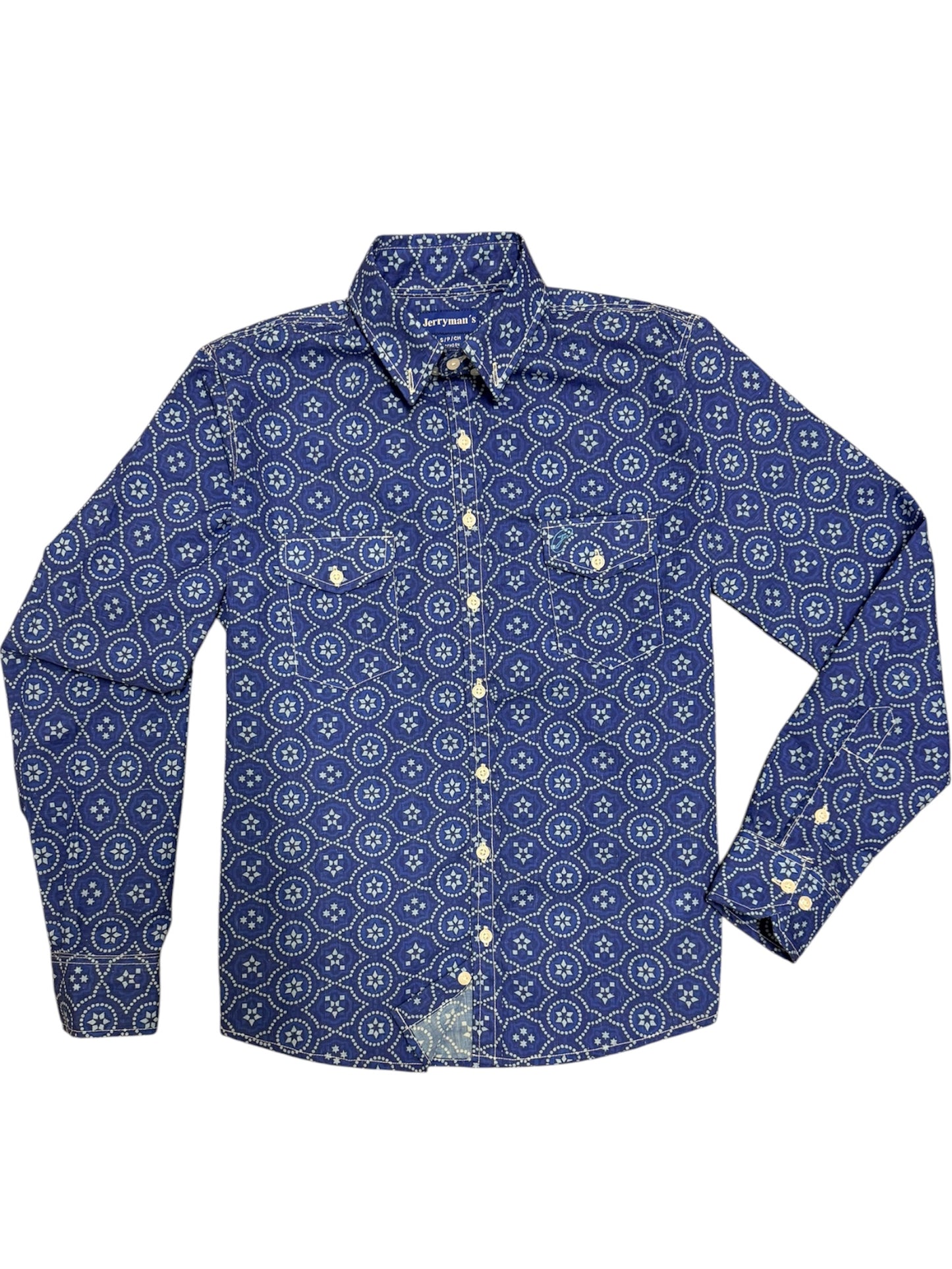 Hatchet Long Sleeve Wester in Star Blue