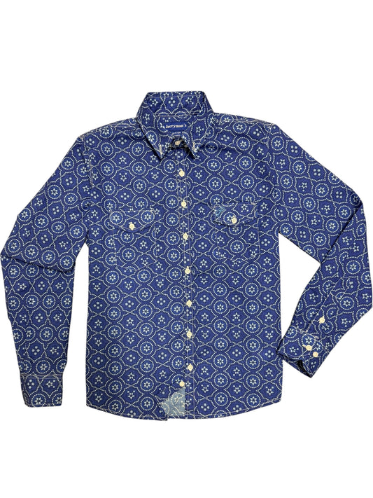 HATCHET Long Sleeve Wester in Star Blue